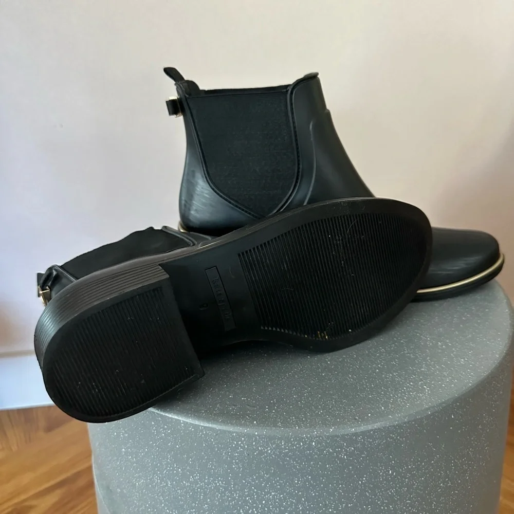 Kate Spade Black Winter Rain Boots with Elastic Panels
